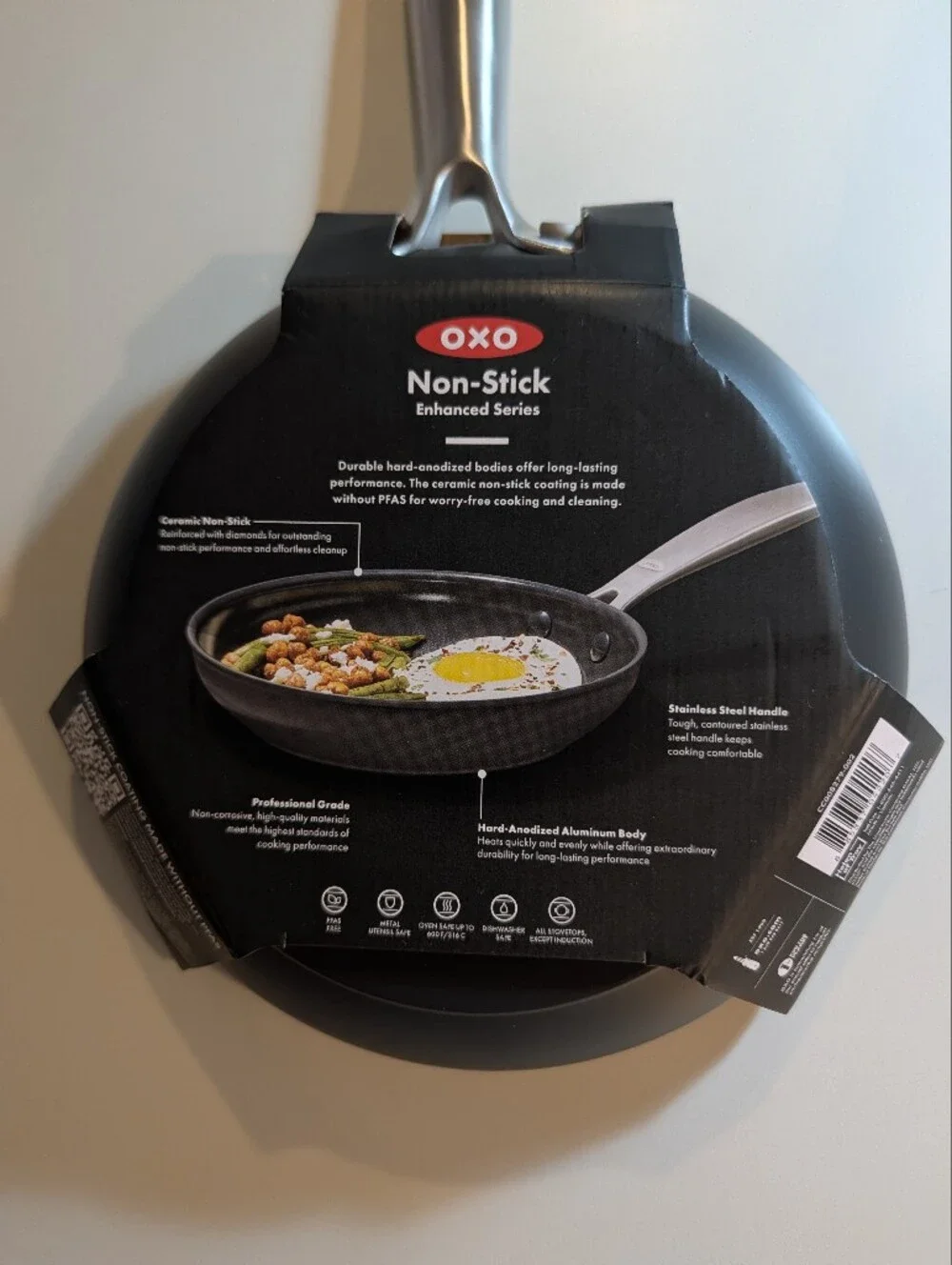 OXO Black Non-Stick 8 in Fry Pan with Stainless Handle NWT